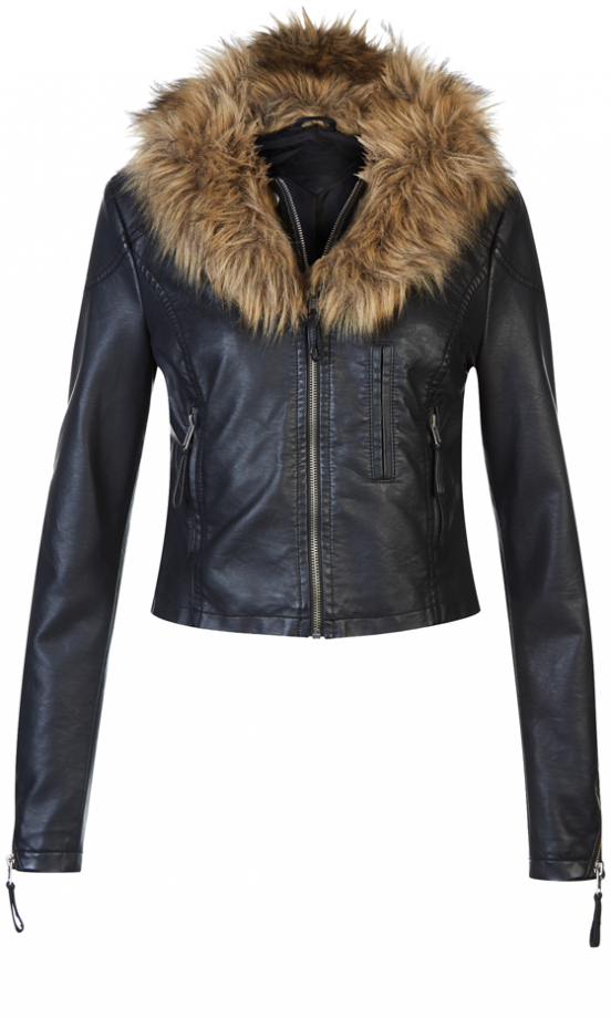 Primark Fur Collar PU Biker Jacket, £25