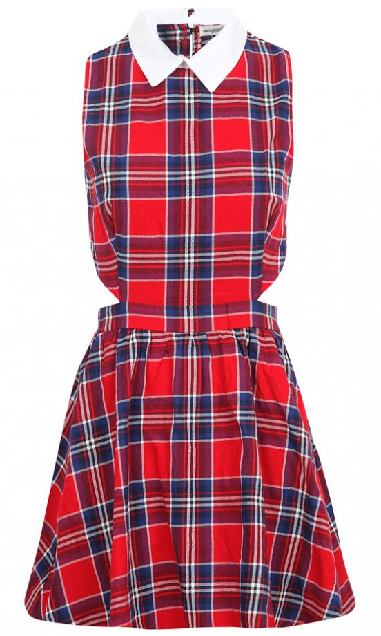 Missguided AW13 Tartan Cut Out Skater Dress