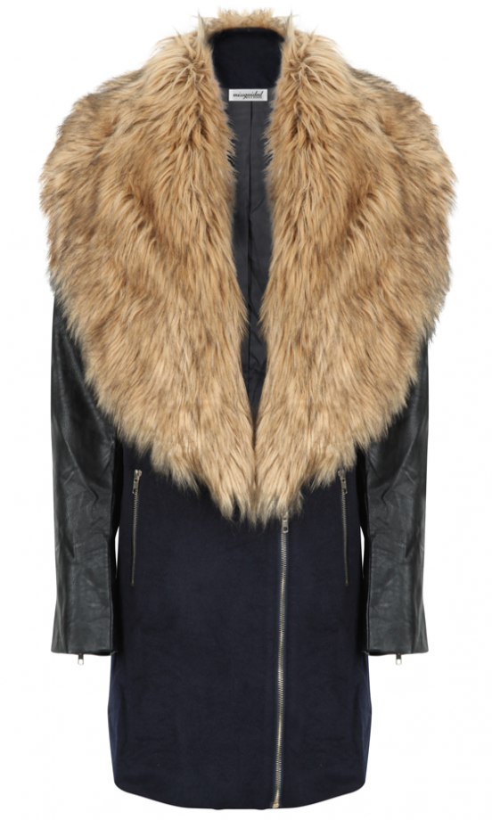 Missguided AW13 Faux Fur Collar Coat, £64.99