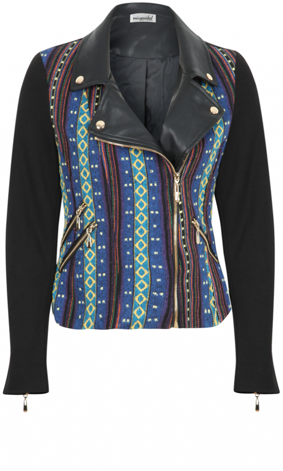 Missguided AW13 Tribal Print Biker Jacket