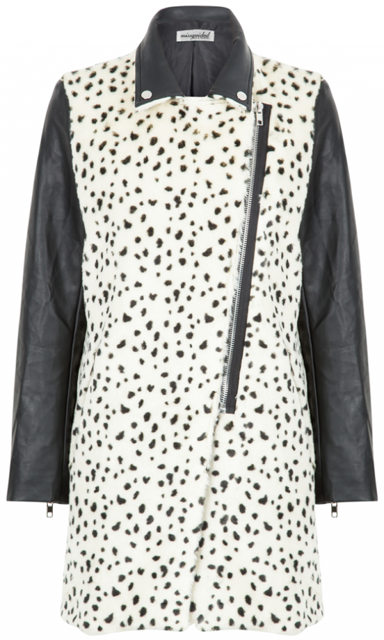 Missguided AW13 Long Dalmatian Print Coat