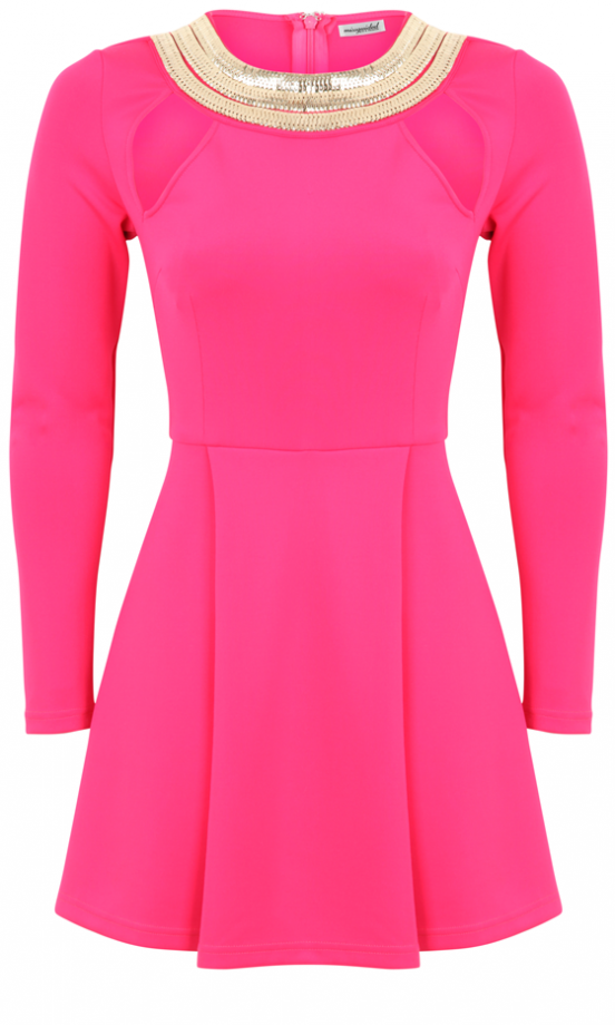 Missguided AW13 Hot Pink Long Sleeve Dress
