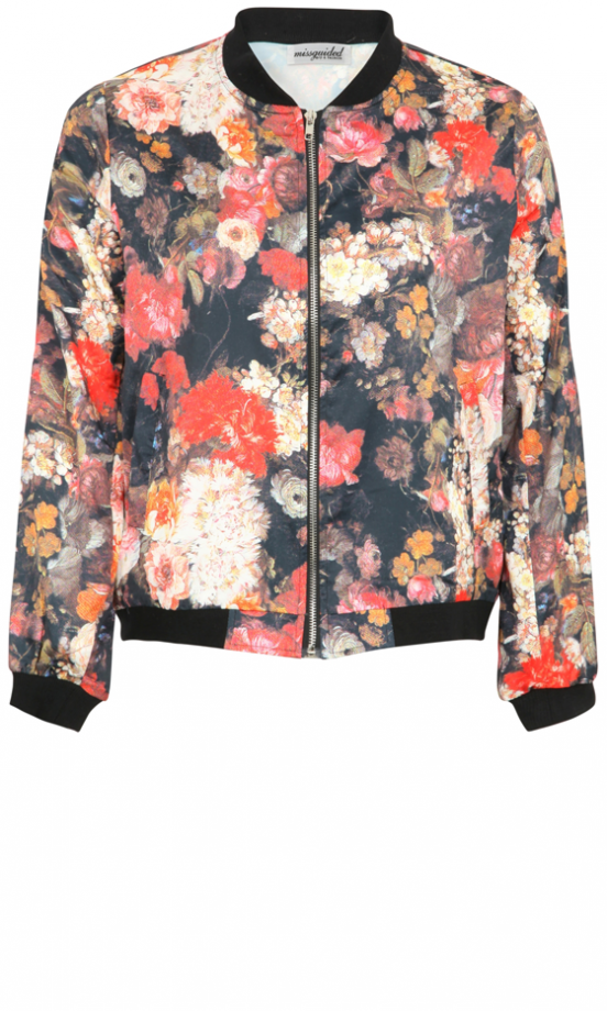 Missguided AW13 Floral Print Bomber Jacket