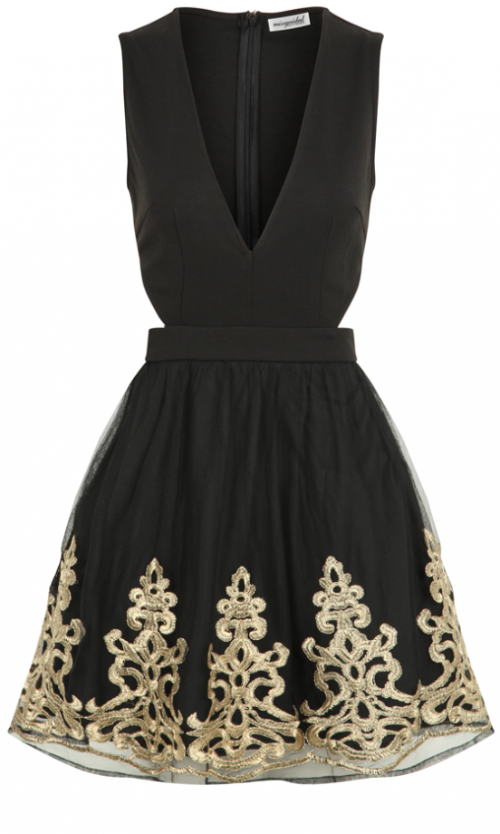 Missguided AW13 Cut Out Embroidered Puffball Dress, £34.99