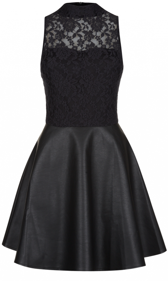 Primark Lace High Neck PU Skater Dress, £13