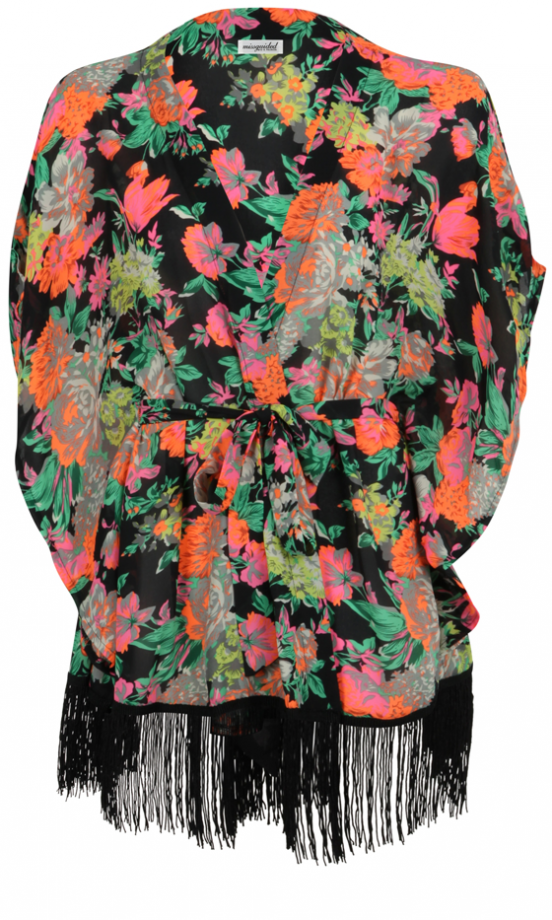 Missguided AW13 Neon Floral Fringed Kimono, £24.99