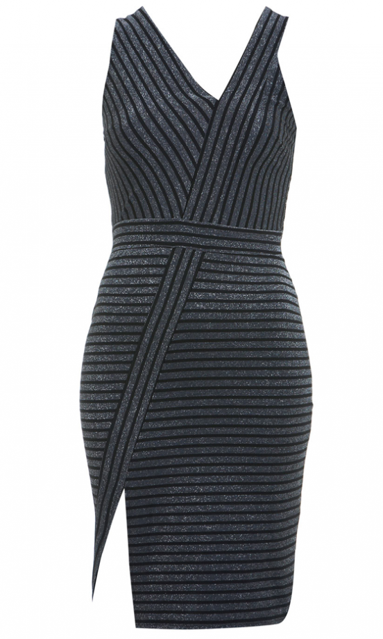 Miss Selfridge Lurex Stripe Asymetric Dress, £35