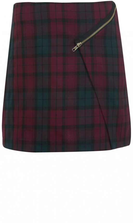 Miss Selfridge Tartan Zip Skirt, £32