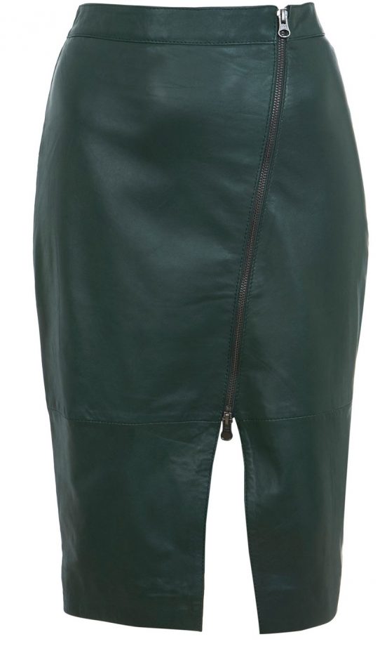 Miss Selfridge Green Leather Pencil Skirt, £80