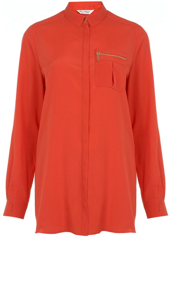 Miss Selfridge Tomato Zip Pocket Shirt, £29