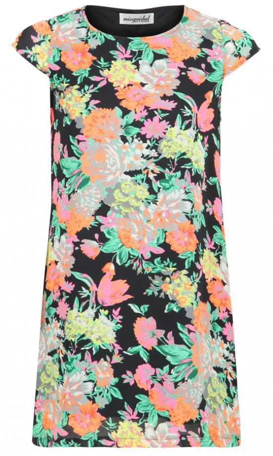 Missguided Neon Floral Shift Dress, £22.99