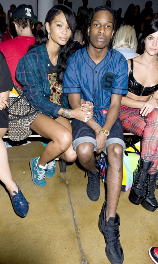 Chanel Iman and Asap Rocky At Jeremy Scott's SS14 Show, New York Fashion Week, 2013
