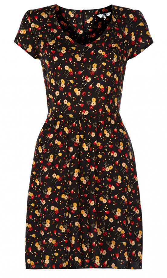New Look Black Floral Tea Dress, £22.99