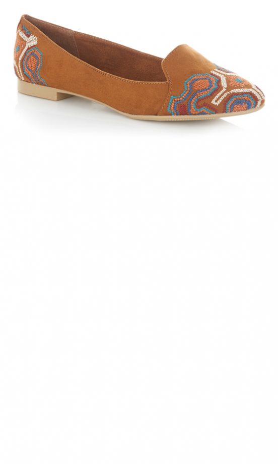 New Look Tan Embroidered Pumps, £19.99