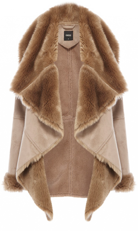 Oasis Faux Shearling Drape Jacket, £80