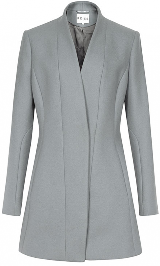 Reiss Grey Fit And Flare Seamed Coat, £275