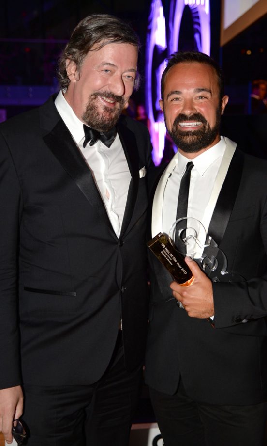 Stephen Fry And Evgeny Lebedev At The GQ Men Of The Year Awards, 2013
