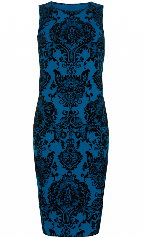 Primark Teal Flocked Midi Dress, £13