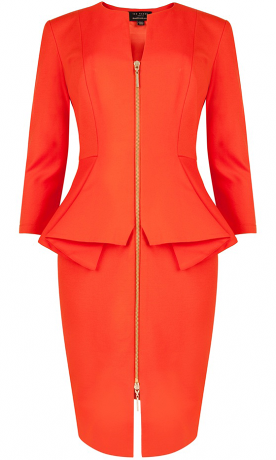Ted Baker Orange Structured Zip Dress, £169