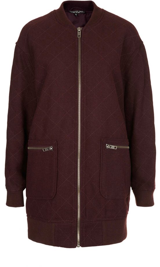 Topshop Quilted Longline Bomber, £79