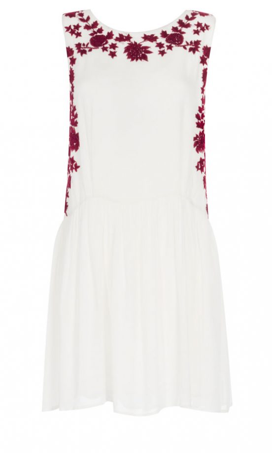 Zara AW13 White And Red Flower Print Dress