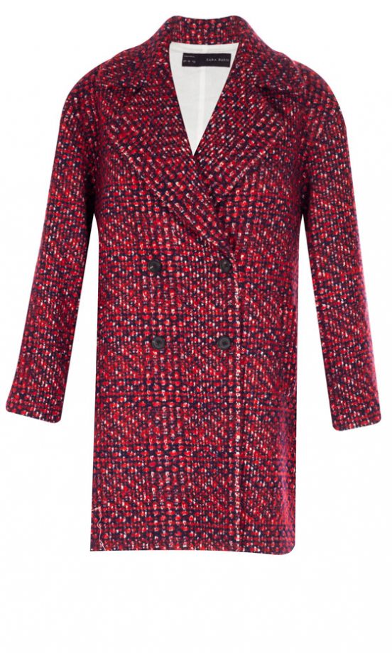 Zara AW13 Red Double Breasted Coat