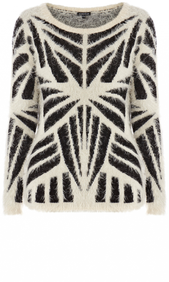 Warehouse Fluffy Geo Jumper, £45