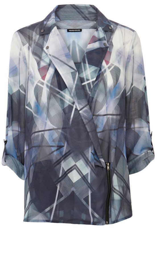 Warehouse Check Biker Blouse, £55