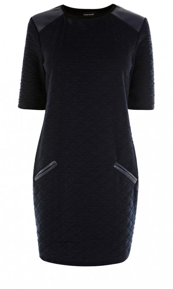 Warehouse Quilted PU Trim Dress, £38