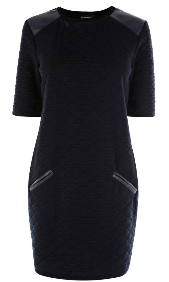 Warehouse Quilted PU Trim Dress, £38