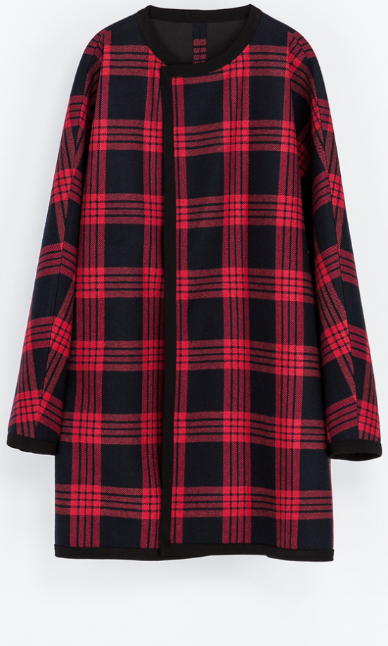 Zara Checked Studio Cape, £159