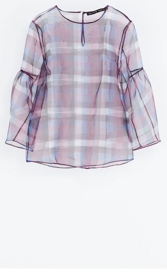 Zara Check Organza Blouse, £29.99