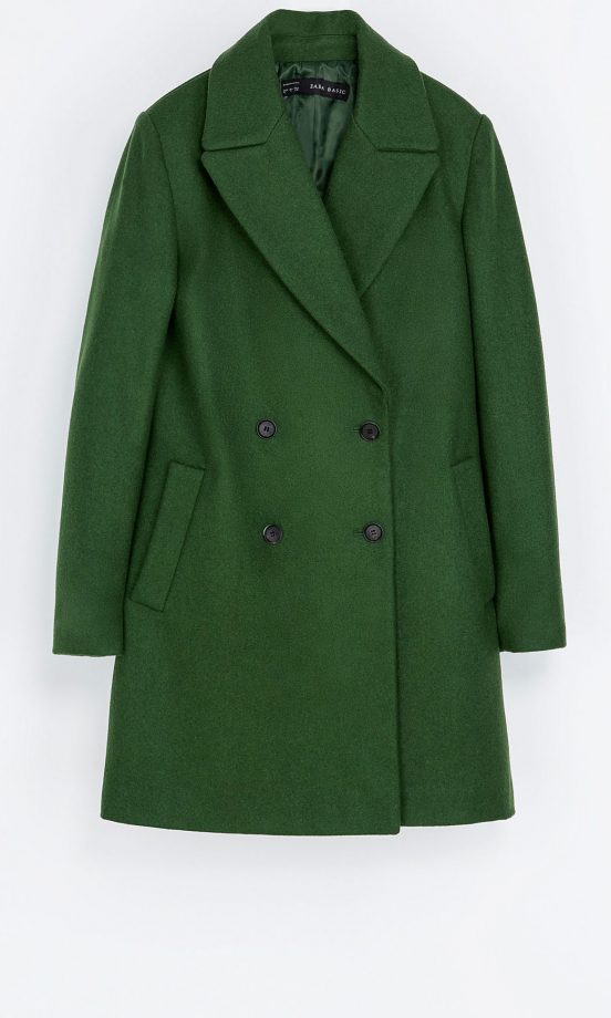 Zara Double Breasted Wool Coat, £69.99