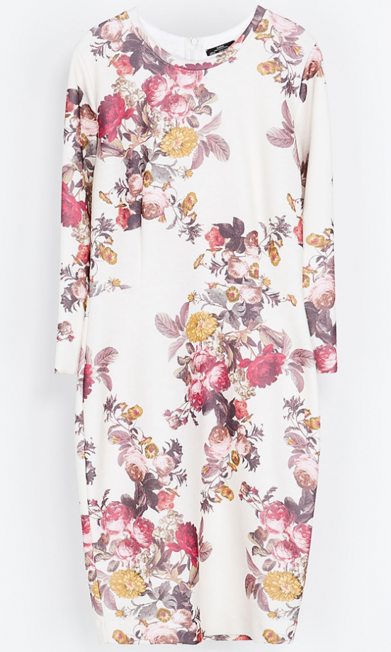 Zara Floral Long Sleeve Dress, £39.99