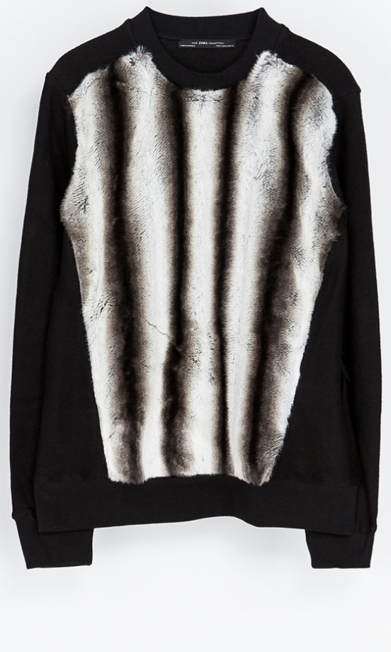 Zara Fur Sweatshirt, £39.99