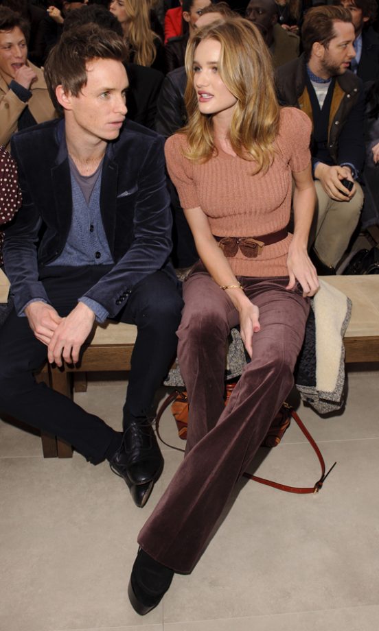 Eddie Redmayne And Rosie Huntingdon-Whitely At London Fashion Week, 2012