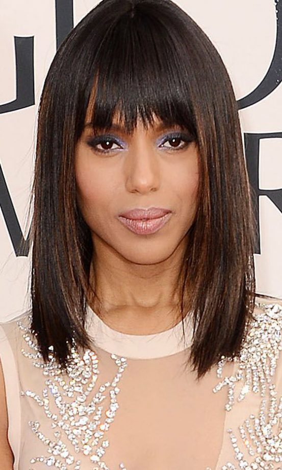 Kerry Washington's Sleek Hairstyle At The Golden Globes, 2013