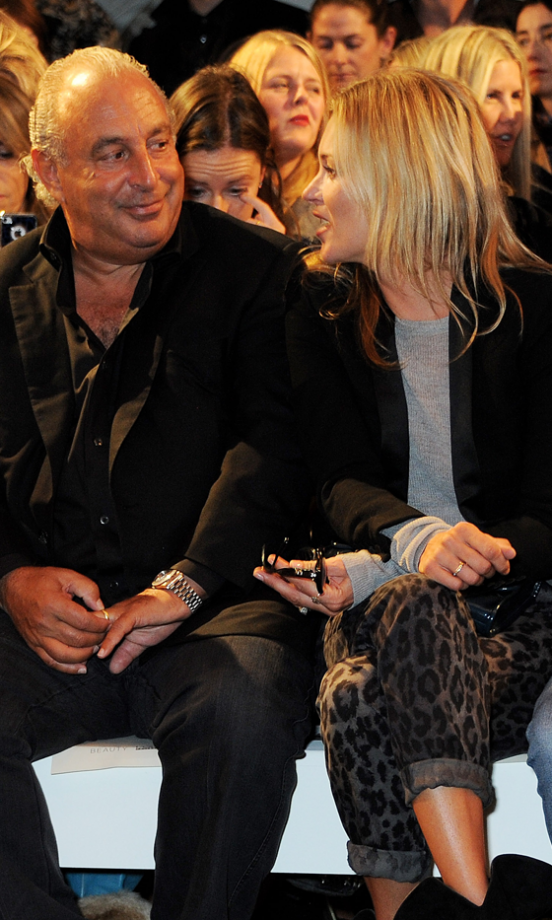 Kate Moss And Sir Phillip Green At The Topshop Unique SS14 Show At London Fashion Week, 2013