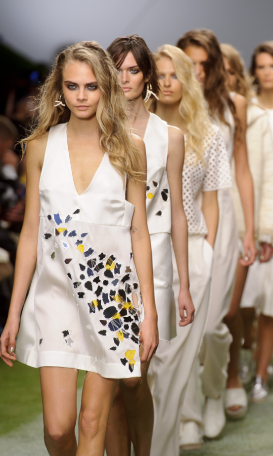 Cara Delevingne At The Topshop Unique SS14 Show At London Fashion Week, 2013