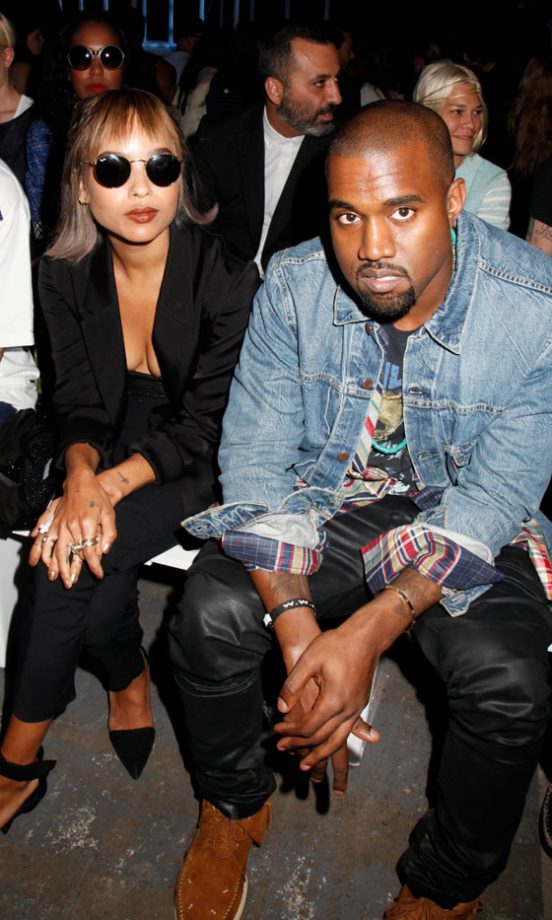 Kanye West And Zoe Kravitz At New York Fashion Week, 2013
