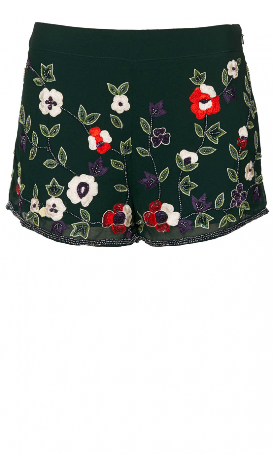 Topshop Embroidered Shorts, £55