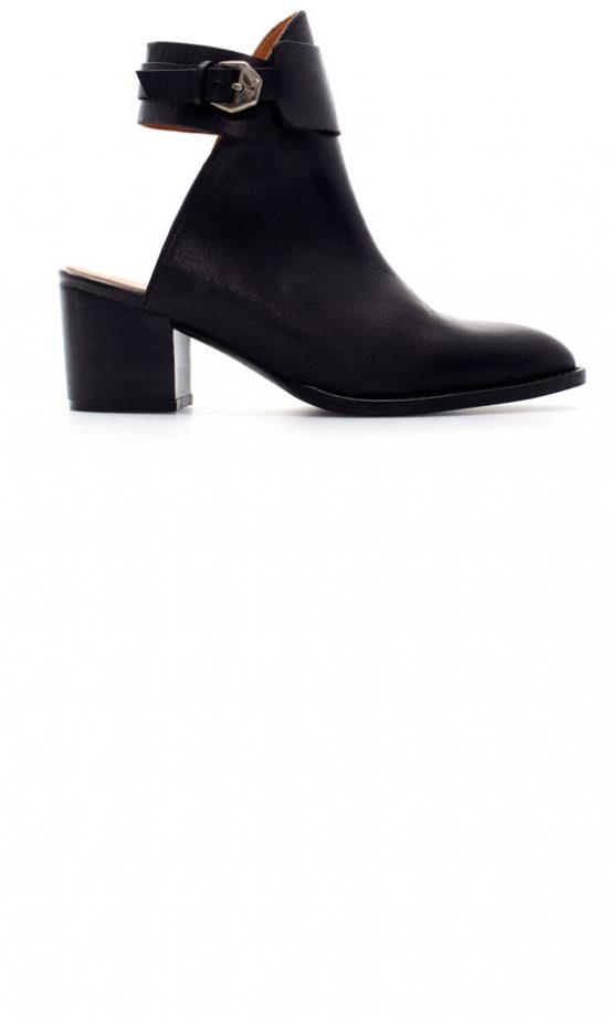 Zara AW13 Black Open Back Buckle Boots