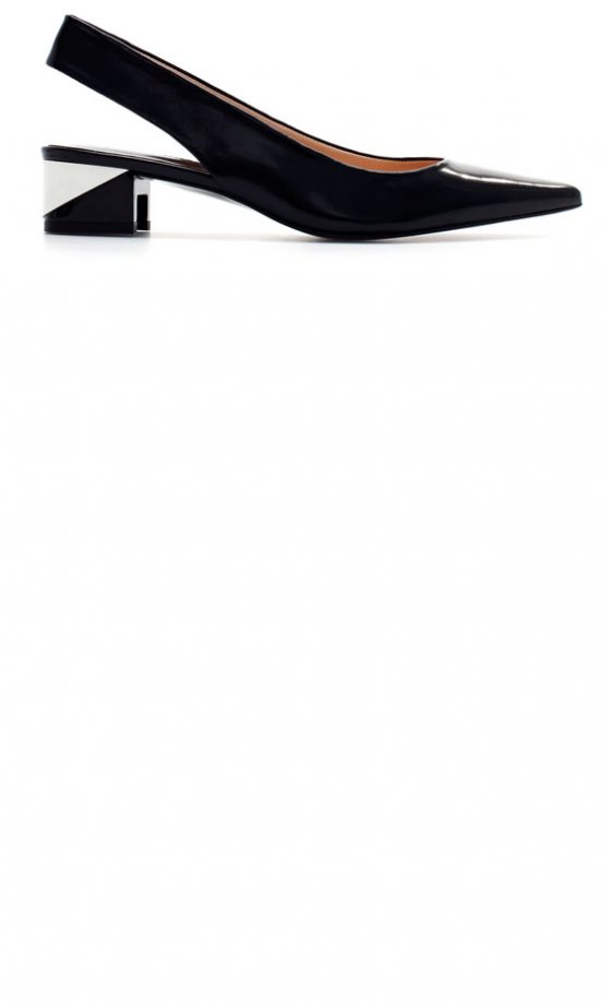 Zara AW13 Sling Back Black And White Shoes
