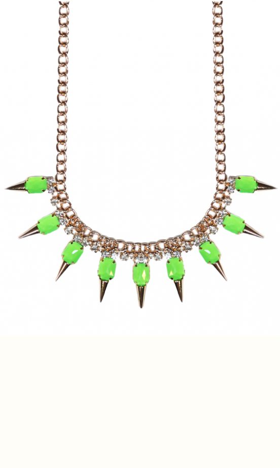 Adorning Ava Neon Jewel Spike Necklace, £10