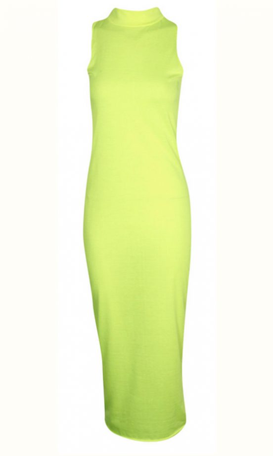 Boohoo Billie High Neck Neon Sleeveless Midi Dress, £6