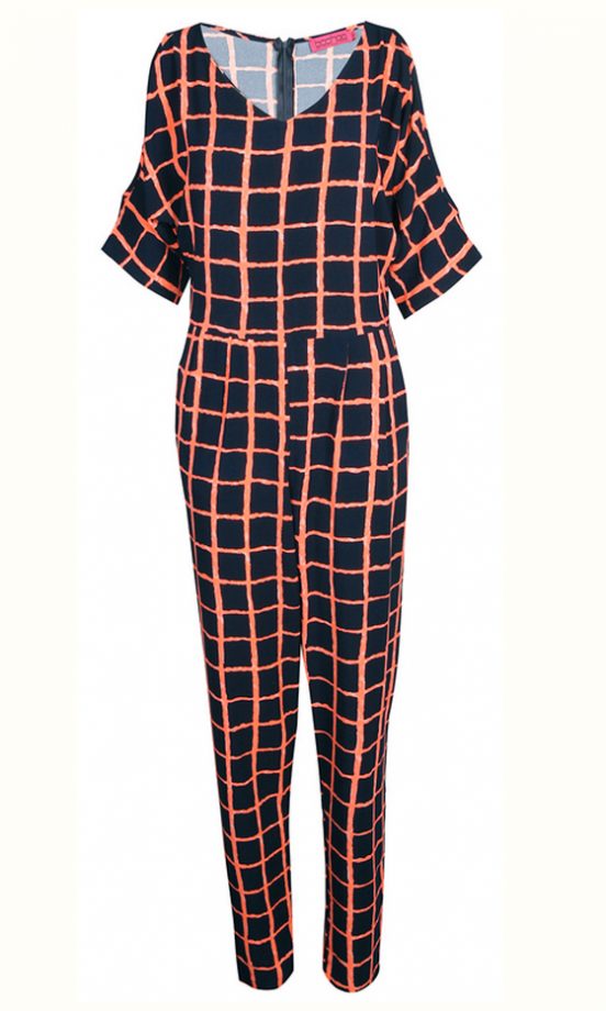 Boohoo Mina Neon Tile Print Cut Out Jumpsuit, £25