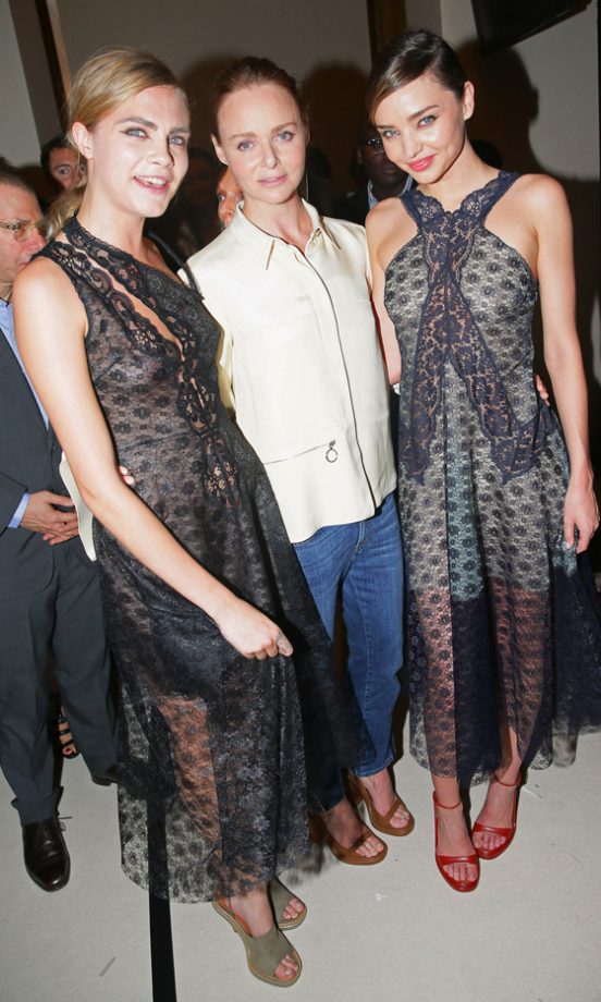 Cara Delevingne, Stella McCartney And Miranda Kerr At Stella McCartney SS14, Paris Fashion Week, 2013