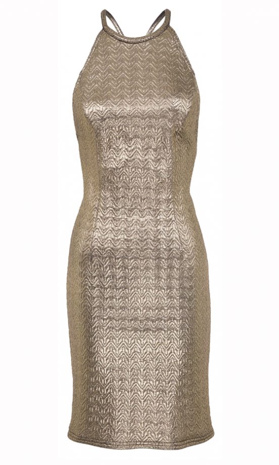 Rihanna For River Island Winter 2013: Gold Midi Dress