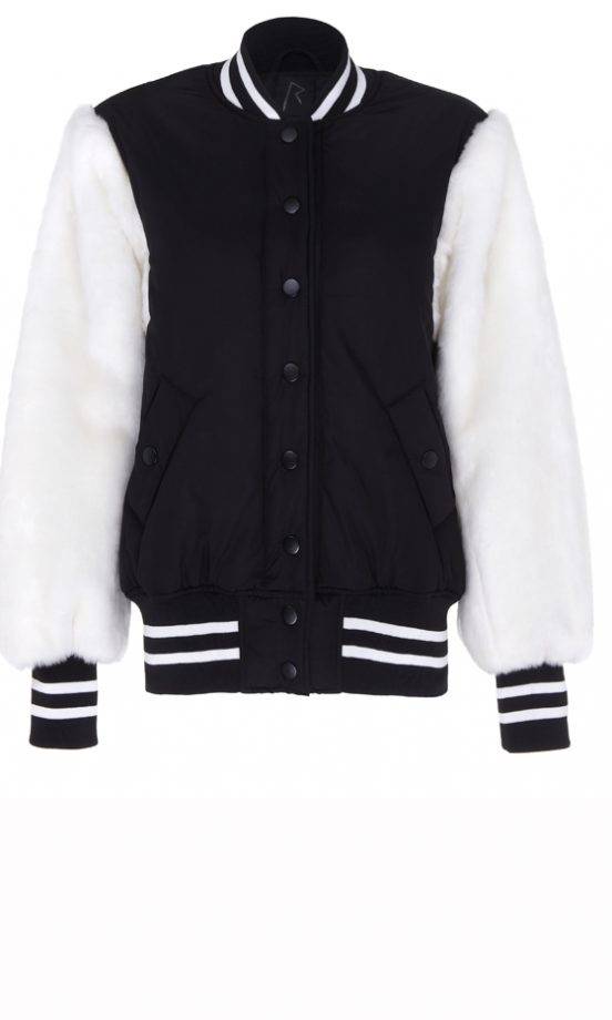 Rihanna For River Island Winter 2013: Monochrome Baseball Bomber