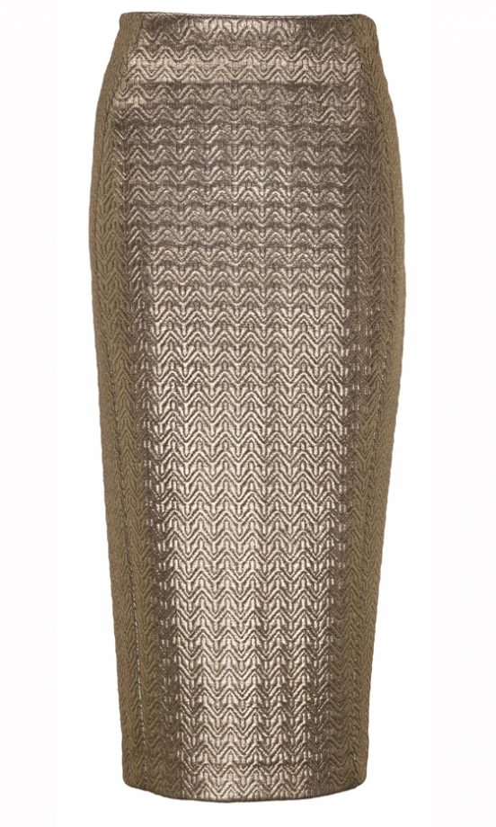 Rihanna For River Island Winter 2013: Gold Pencil Skirt